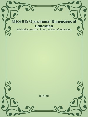 MES-015 Operational Dimensions of Education